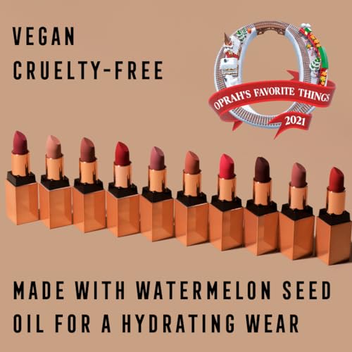 Bossy Cosmetics Matte, Long Lasting, Hydrating Vegan Lipstick with Vitamin E and Watermelon Seed Oil (Fierce - Dark Wine Color)