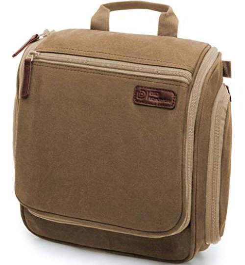 D&D Hanging Travel Toiletry Bag for Men and Women – Cosmetics, Makeup and Toiletries Organizer Kit with 10 Compartments, XXL Metal Swivel Hook, Water-Resistant Nylon