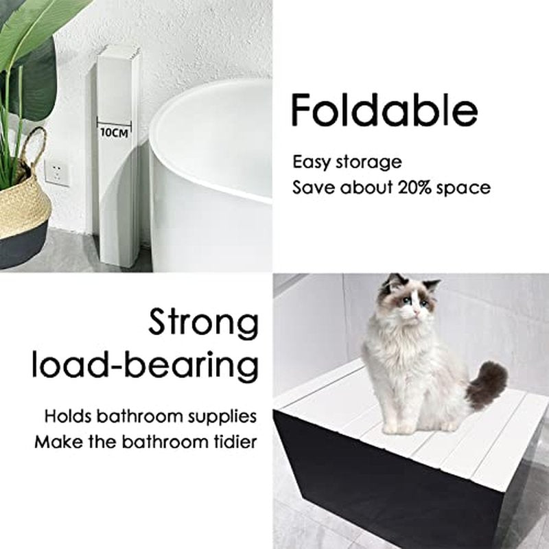 Bathtub Tray, Foldable Anti-dust Bathtub Cover Bath Insulation Cover, PVC Shutter Bath Lid Fit Most Tubs, Can Store Wine Glass, Books, Tablets, Cellphones