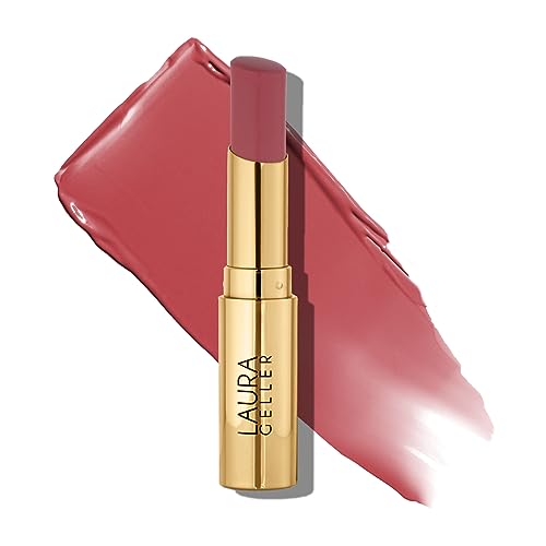 LAURA GELLER Jelly Balm Moisturizing Tinted Lipstick Duo | Hydrating Hydrating Vitamin E - Semi-Shine Finish |Tinted Lip Balm Set Brick House & In the Buff