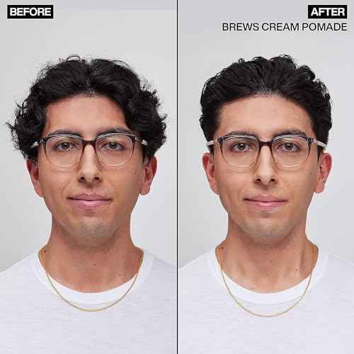 Redken Brews Cream Pomade For Men - Provides Medium Hold With Natural and Smooth Finish With Low Shine, For All Hair Types