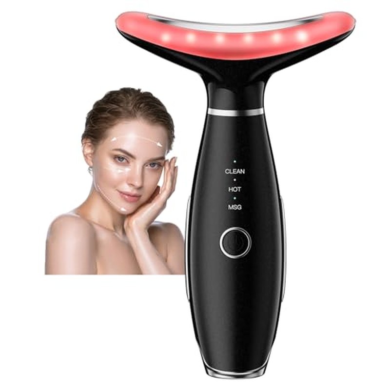 Neck Face Massager, Portable Facial Massager, 3 Modes Face Sculpting Tool, Face Massager Tool for Skin Care, (Black)