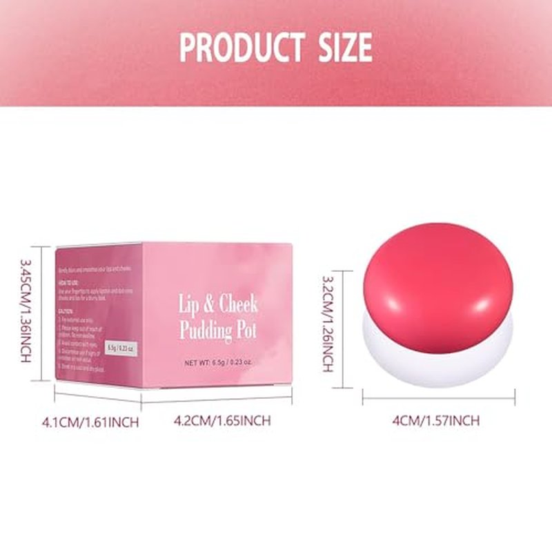 Korean Pudding Pot Blush,Korean Pudding Pot Lip,Korean Pudding Pot Makeup,Blurring Pudding Pot Lip,Blurry Pudding Pot for Lip&Cheek,Blurring Makeup Blush,Long-Lasting Buildable (2*#01)