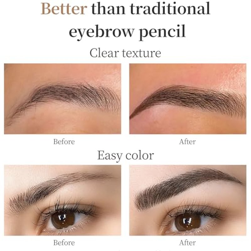 2 Pcs 2024 New Magic Eyebrow Pencil: 3D Waterproof Eyebrow Pen for Long-Lasting Wear, Delicate Microblading Eyebrow Pencil for Fine Natural Strokes (Dark coffee)