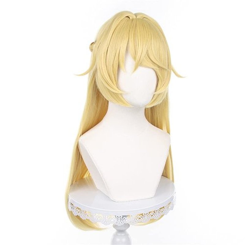 Mystylecos Fischl Blonde Long Straight Ponytails Synthetic Hair Genshin Impact Cosplay Wigs