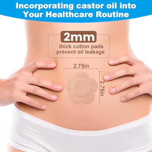 50PCS Castor Oil Patches, FDA/MDR Certified Carrier Patches for Castor Oil | Medical-Grade Self-Adhesive Pads | Belly Button Patch for Caster Oil, Portable Breathable Anti Leakage Anti-Slip No Wash