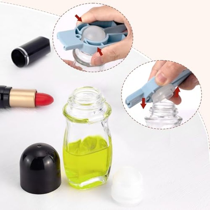 Kesell 50ml Clear Roll On Bottles Roller Ball Deodorant Container with Black Cap and Opener 2PCS Glass Roller Bottles for Essential Oils,Perfume