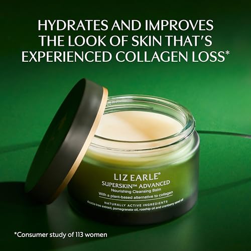 Liz Earle Superskin Advanced Nourishing Cleansing Balm & Cloth - Makeup Remover Balm & Facial Cleanser Enriched with Pomegranate Extract to Firm and Even Skin Tone (100ml)