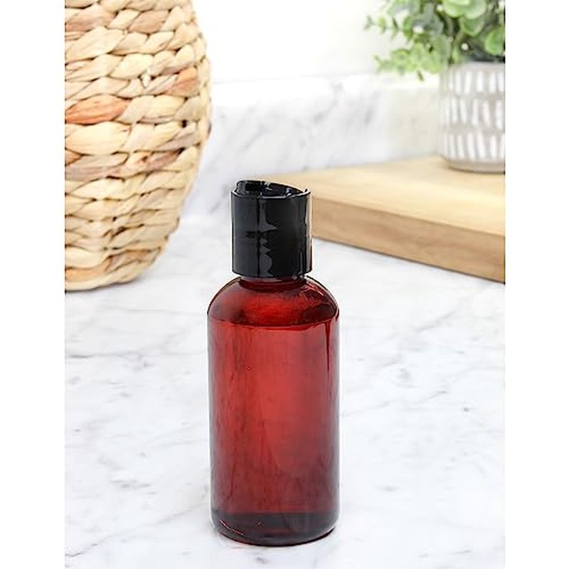 Cornucopia Brands 4oz Brown Plastic Squeeze Bottles w/Disc Top Flip Cap (6-Pack); BPA-Free Plastic Containers For Shampoo, Lotions, Liquid Soap, Creams