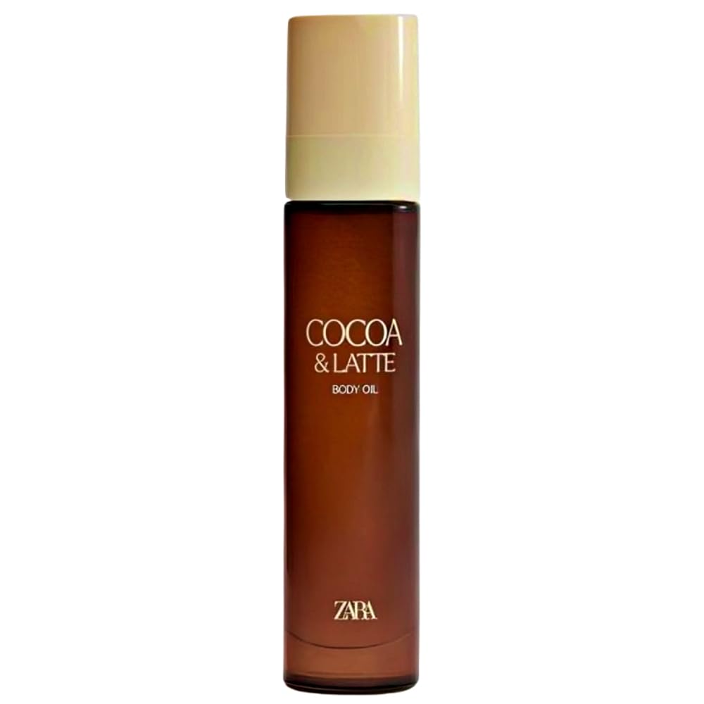 Zara Cocoa & Latte Body Oil for Women Sweet Creamy Chocolate Vanilla and Suede Scent 50ml (1.7 fl. oz.)
