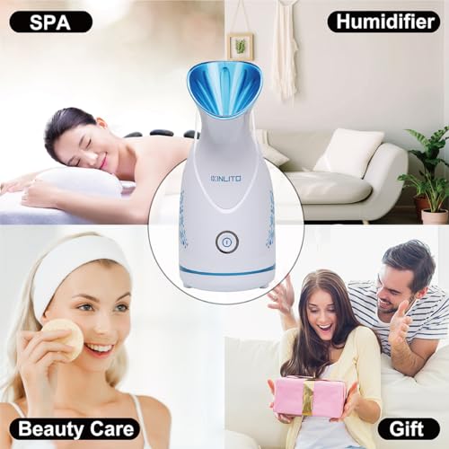 Nano Ionic Facial Steamer KINLITO Facial Steamer with Warm Mist Portable Face Humidifier for Deep Cleaning Unclog Pores with Blackhead Remover, Aromatherapy Kit for Personal Home SPA (Purple)