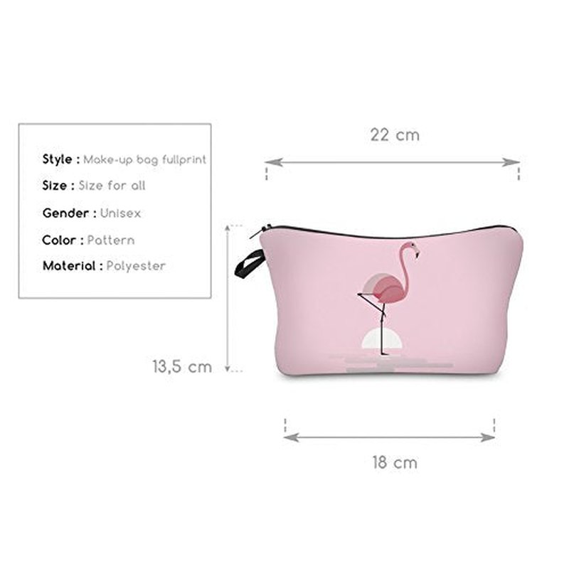 LOOMILOO Small Makeup Bag Pink Flamingo Cosmetic Bags for Women Cute Women Toiletry Bag (51070)