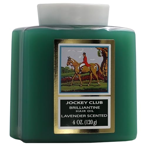 Midway Importing Jockey Club Solid Brilliantine Hair Styling Oil, Helps Softens All Hair Types, Lavender Scented, 4 Fl Oz Plastic Jar (Pack of 4)