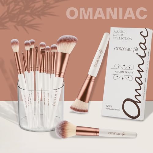 OMANIAC Makeup Brushes Set (15Pcs), Premium Synthetic Powder Concealers Eye Shadows Blush Professional Make Up Brushes Set, Perfect Birthday Gifts for Women.(Pink)