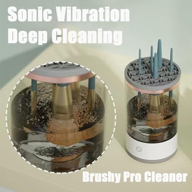 Beauty Swirl Cosmetic Brush Cleaner, 2025 New The Cozy Luna Brush Cleaner, Beautyswirl Cosmetic Brush Cleaner, Electric Makeup Brush Cleaner Machine for All Size Brushes (1Pcs Black)