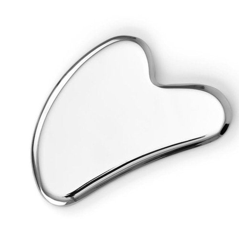 Sacheu Stainless Steel Gua Sha - Metal Gua Sha, Gua Sha Facial Tools Stainless Steel, Reduce Puffiness, Lymphatic Drainage, Facial Tension, Durable Stainless Steel Gua Sha Tool with Travel Pouch