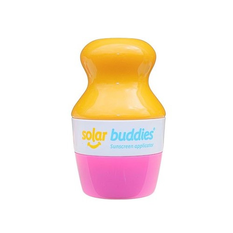 Solar Buddies Sunscreen Applicator - Single Pink - Refillable Roll on Sponge Sunscreen, Suncream & Lotion Applicator For Kids, Adults & Families - Holds 3.4fl oz, Perfect Size for Travel