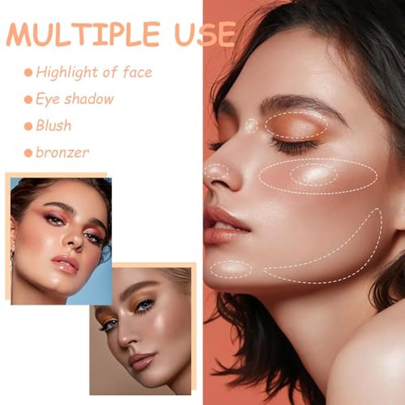 Aaiffey 8 Colors Pink Eyeshadow Primer Shimmer Naked Cream Eyeshadow Powder Palette For Eye Highlighter Makeup Shade Buildable Blendable,Soft Powder,Highly Pigmented,Long Lasting (01#)