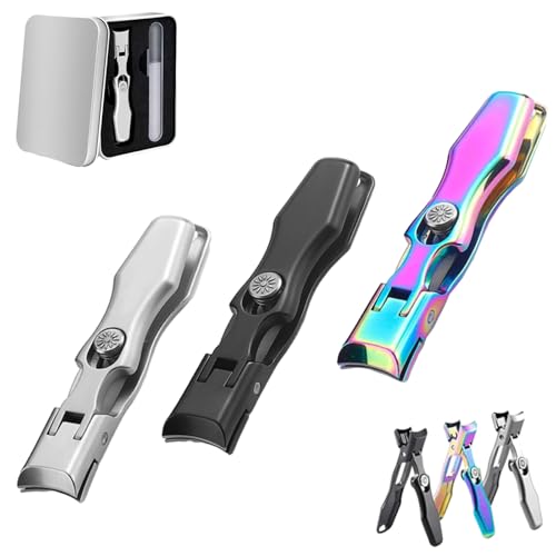 Mightyclip Nail Clippers, Mighty Clip Nail Clippers, German Nail Clippers for Men and Women, Professional Heavy Duty Toe Clippers for Seniors for Thick Nails with Catcher File (3 All)