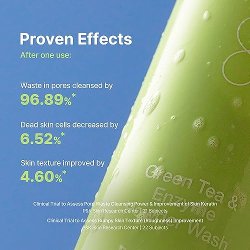 BY WISHTREND] Green Tea & Enzyme Powder Face Wash, All-in-one, Hydrating daily facial cleanser and Gentle exfoliator for pores and blackheads (3.88 Ounce (Pack of 1))