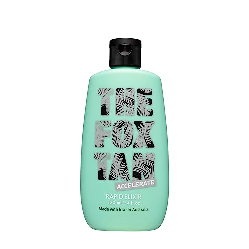 The Fox Tan Rapid Tanning Elixir, Natural Tanning Accelerator Lotion For Darker & Faster Tans, Creates Flawless Tan Skin, Vegan & Cruelty-Free, 120mL