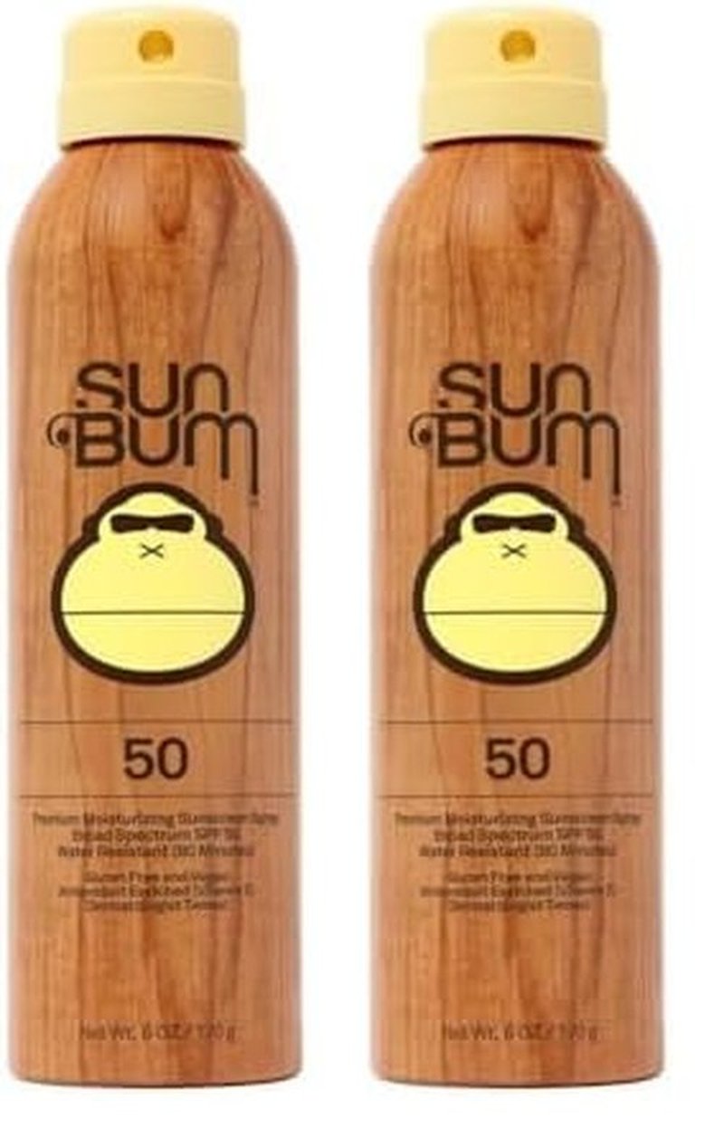Sun Bum Original SPF 50 Sunscreen Spray Vegan and Hawaii 104 Act Compliant (Octinoxate & Oxybenzone Free) Broad Spectrum Moisturizing UVA/UVB Sunscreen with Vitamin E 6 oz, natural (Pack of 2)