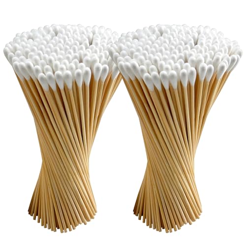 200 Count Long Cotton Swabs, 6" Sturdy Cotton Swabs with Wooden Sticks