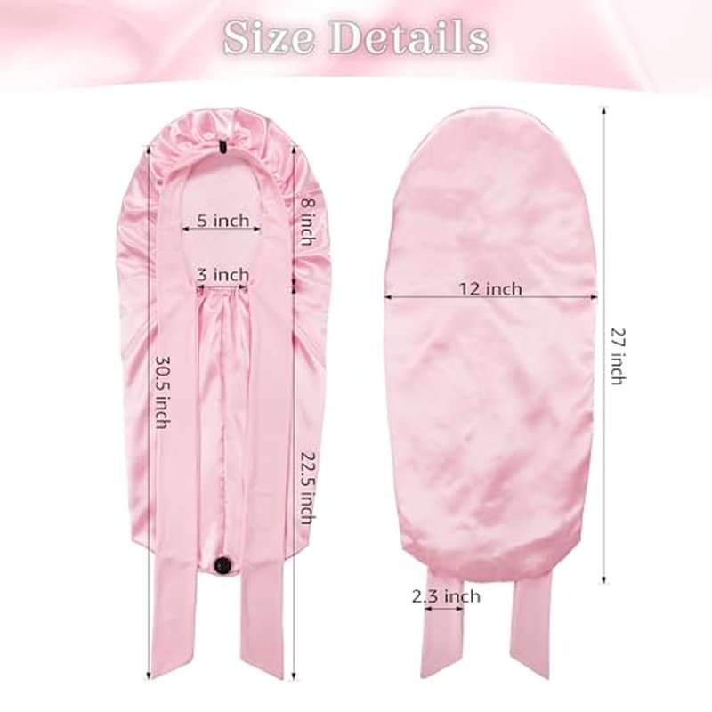 ROYBENS Long Bonnet Satin Bonnet Silk Bonnet for Sleeping Women, Bonnet with Tie Band Sleep Cap, Silk Hair Bonnet for Braids Curly Hair
