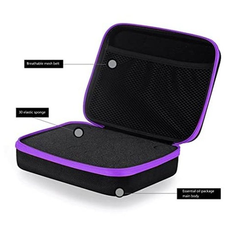 DHXYZZB Essential Oils Carrying Case Holds, 30 Bottles 5ml, 10ml, 15ml Bottles Storage Organizer Bag Hard Shell EVA