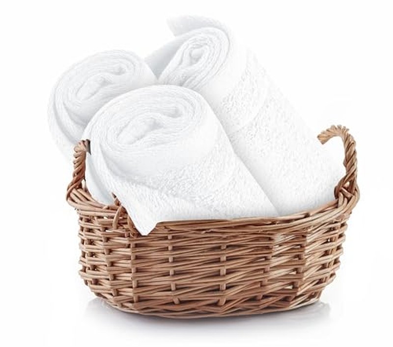 Tens Towels 60 Pack Cotton Washcloths, 12 x 12 in, Ultra Soft, Gentle, Absorbent and Durable Face Towels, Luxurious Hotel Quality, Ultimate Comfort, Perfect for Home, Gym, Spa (White)