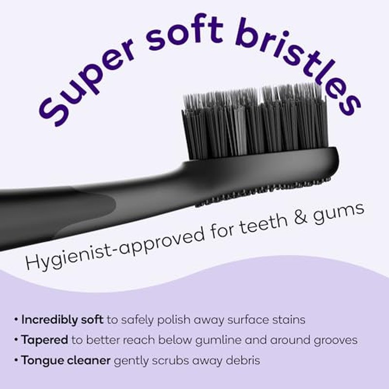BURST Toothbrush Heads - Electric Toothbrush Replacement Heads for BURST Curve Sonic Toothbrushes - (Black)