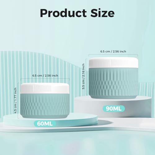 Travel Containers for Toiletries, Silicone Cream Jars BPA Free, TSA Approved 1.3oz Travel Size Containers, Leak-proof Travel Essentials with Lid for Cosmetic Face Hand Body Cream