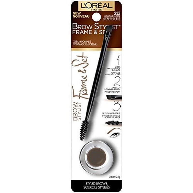 L'Oreal Paris Brow Stylist Frame and Set, Light Brunette, 0.08 oz.