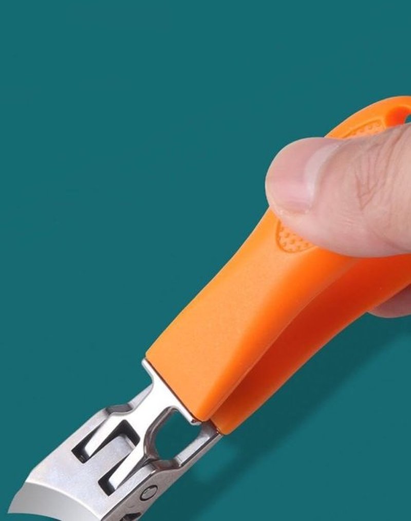 Wide Jaw Opening Anti-Splash Slanted Nail Clipper,Large Wide Jaw Opening Toe Nail,Long Handle Curved Toenail Clippers,No Splash Fingernail Clipper (MIX-2PC-L)