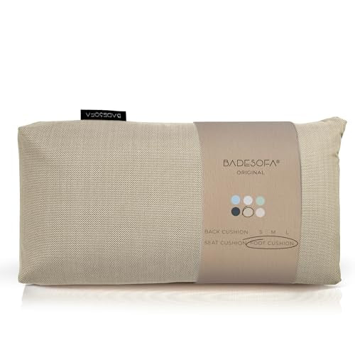 BADESOFA® Luxury Bath Tub Pillow for Feet | Premium-Quality Materials | Comfortable & Quick-Drying | Washable Bath Cushion in Beige | Home Spa Accessories | Universal Fit for Any Bathtub