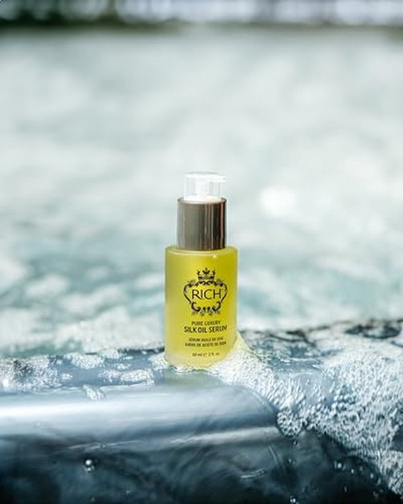 RICH Pure Luxury Miracle Renew Keratin Hair Oil for All Hair Types - Fights Frizz and Adds Shine - Enriched with Keratin Protein, Argan Oil and Jojoba Seed Oil - Heat Protective - 2.3 Oz