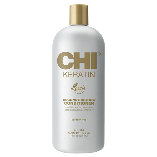 CHI Keratin Reconstructing Shampoo, Delivers Healthier Hair, Adds Shine & Helps Prevent Future Breakage, Sulfate, Paraben, & Cruelty-Free, 32 Oz