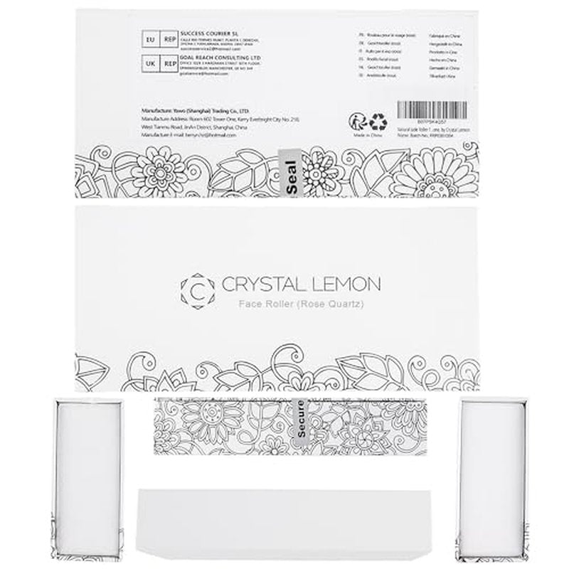 Natural Jade Roller for Face - Aging Wrinkles, Puffiness Facial Skin Massager Treatment Therapy - Premium Jade Stone, by Crystal Lemon (Rose Quartz)