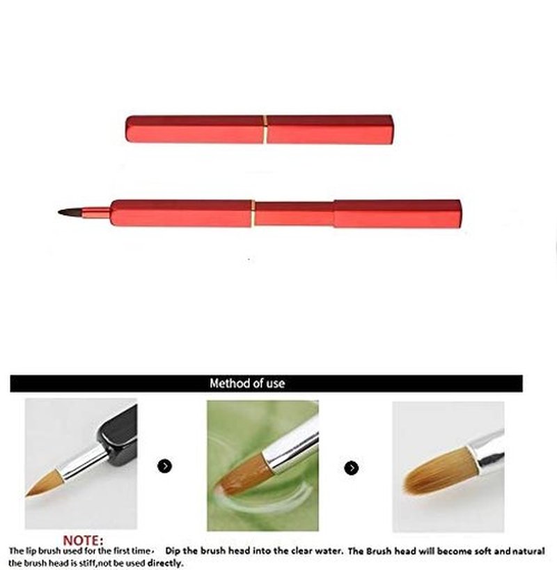 Exquisite Professional Lip Brush Applicators-Retractable Lipstick Brushes- Lipstick Gloss Makeup Brush Tool For Women and Girls (Red)