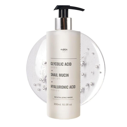 Glycolic Acid Cleanser with Snail Mucin & Hyaluronic Acid - Gentle Exfoliating Face Wash