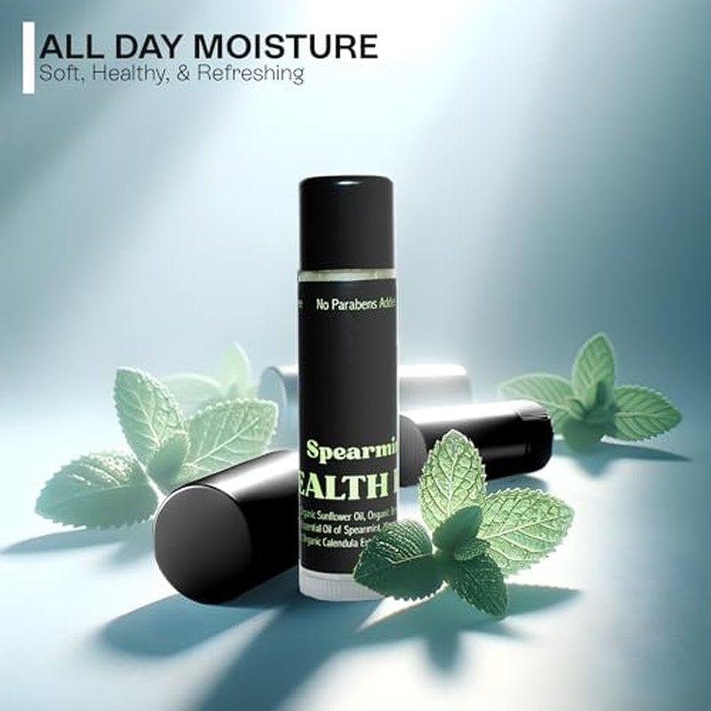 STEALTH BALMS Organic Mint Lip Balm - SPF 15 Sun Protection - Moisturizing Lip Balm - Includes Spearmint, Peppermint, and Eucalyptus Mint Lip Balms - Chapstick to Smooth Chapped Lips, Gifts for men