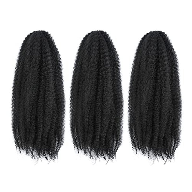 Dansama 18 Inch Marley Twist Braiding Hair, Fluffy Marley Hair for Faux Locs, Curly Braiding Hair Extensions (18 Inch (Pack of 3), #1)