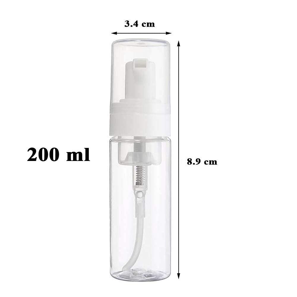 Beoncall Foaming Dispenser 7oz Transparent Empty Spray Bottle 2Pcs Plastic Foam Pump Travel Soap Portable Foam Bottle (200ml)