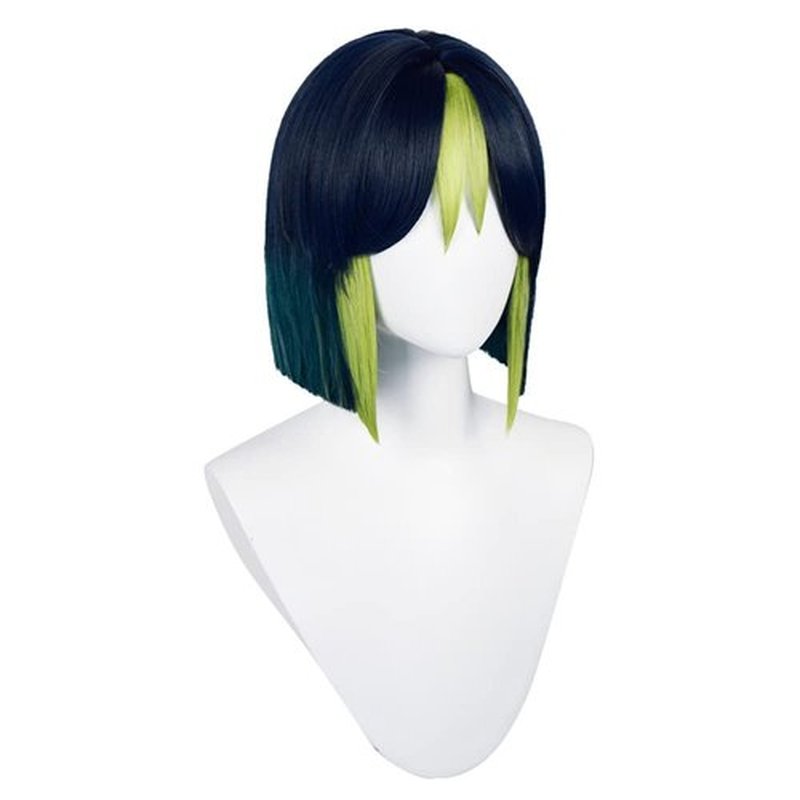 Mystylecos Tighnari Short Straight Mixed Color Cosplay Wig Genshin Impact Halloween Synthetic Wig