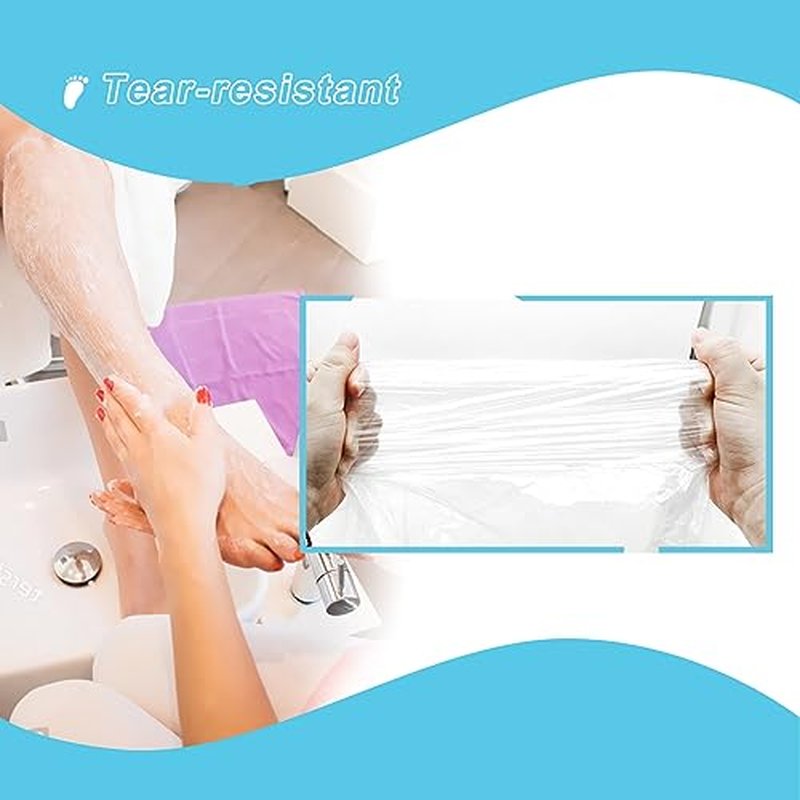 Charmyth Pedi Guard Bath Liners, Disposable Pedicure Liners, Spa Footsie Clear Pedi Guard Bath Liners for Foot Bath Spa Massage Thick Elastic 2XL 200 Count
