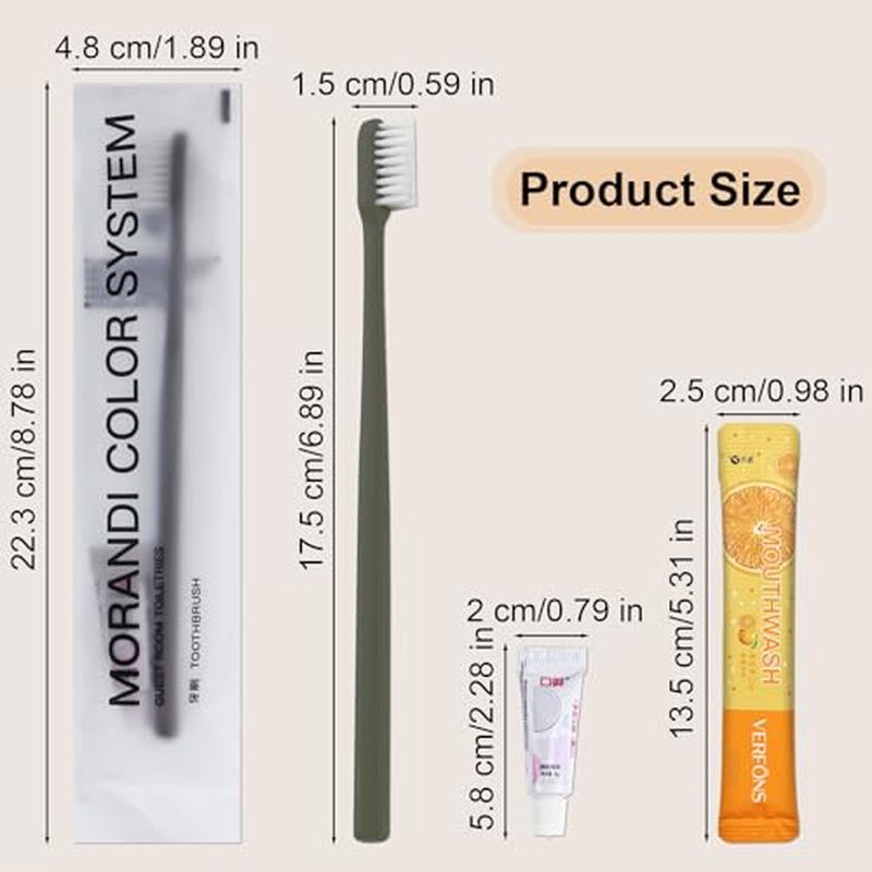 Disposable Toothbrushes, Toothbrush And Toothpaste, Toothbrush And Toothpaste Travel, Comes With Mini Mouthwash Bulk, Individually Packaged, Suitable For Hotel, Home, Camping, Travel (30-PACK)