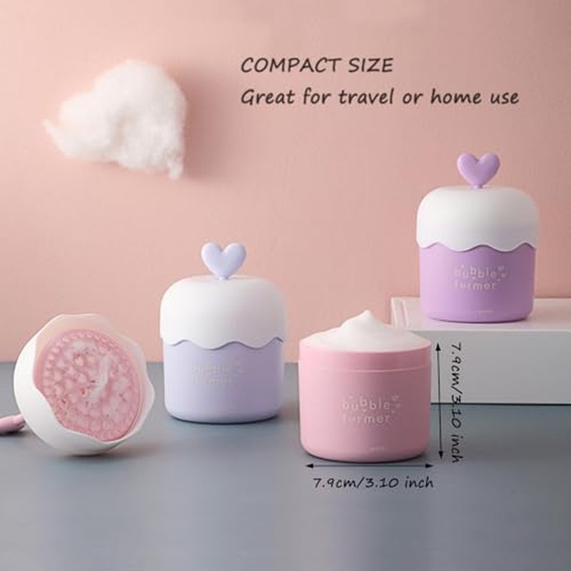 LZbeove Plastic Facial Cleanser Foamer Cup Portable Face Cleanser Foam Maker Cup Travel Skin Care Foam Maker Facial Skin Cleansing Care for Quickly get a rich cleanser lather (Blue)