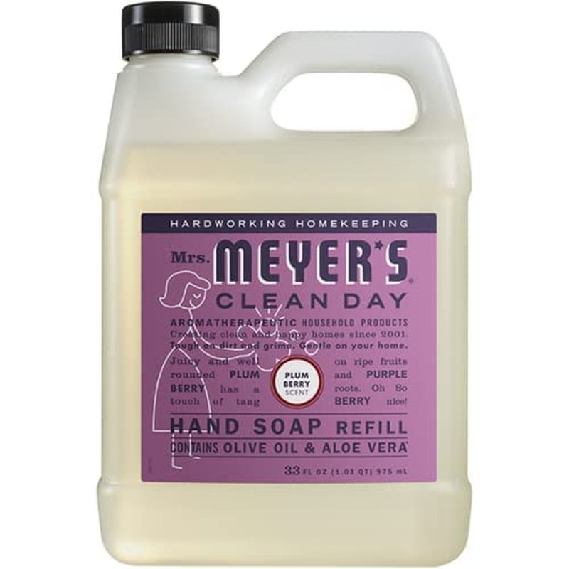 Mrs. Meyer's Clean Day Plum Berry Hand Soap Refill - 33 Fl Oz | Pack of 4