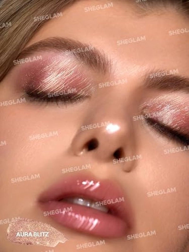 SHEGLAM Crystal Jelly Glaze Stick Eye Shadow Stick Eyeliner Brightener Pencil Crayon with Brush Easy to Blend Long Lasting Shimmer Eyeshadow Stick-Aura Blitz