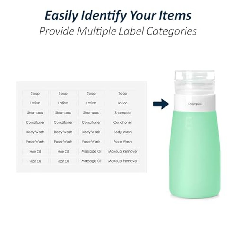 PACKISM TSA Approved Travel Bottles - 5 Pack Leakproof Silicone 3oz Travel Bottles for Toiletries with Clear Makeup Bag, Travel Accessories for Shampoo Conditioner Lotion Body Wash(BPA Free)